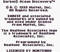 une photo d'Ã©cran de Barbie - Chasse au Tresor Sous-Marine sur Nintendo Game Boy Color